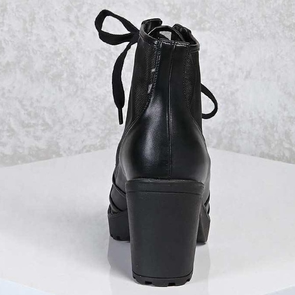 Forever 21 Black Mesh Ankle Boots - Picture 3 of 5